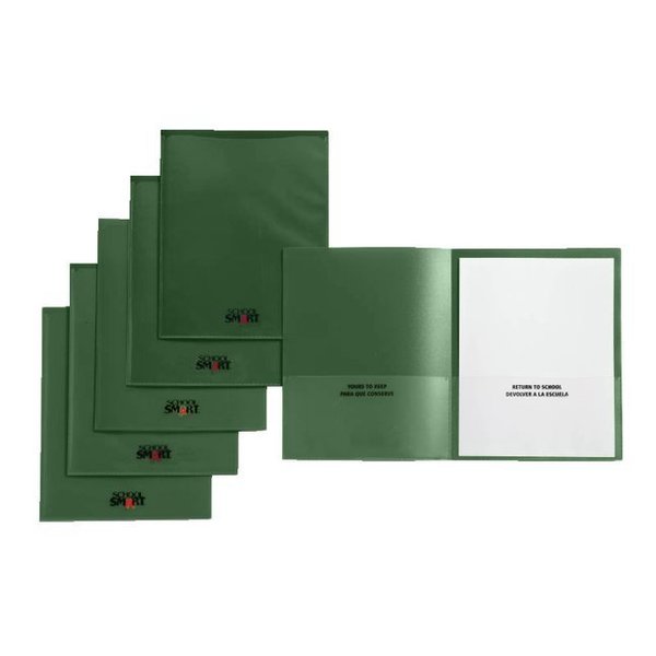 School Smart FOLDER TAKEHOME HEAVY DUTY GREEN  PACK OF 24 PK 1540642